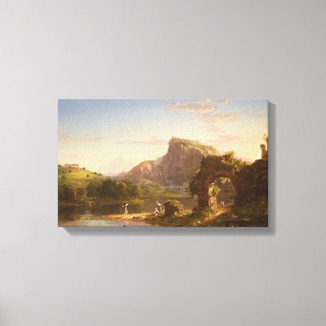 Vintage Thomas Cole Italienska Sunset Canvastryck (Framsida)