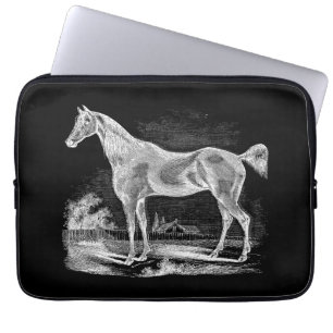 Vintage Thoroughborn Horse Equestrian Personlig Laptop Fodral