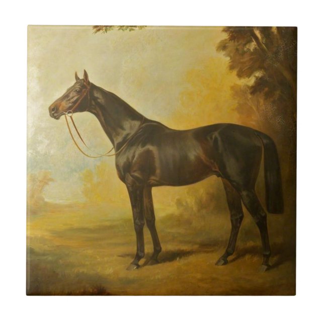 Vintage Thoroughborn Horse Kakelplatta (Framsidan)