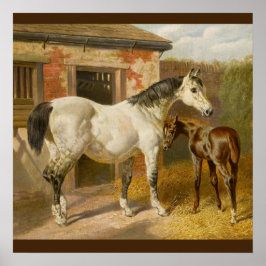 Vintage Thoroughborn Mare and Foal Poster