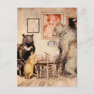 Vintage Three Bears Vykort