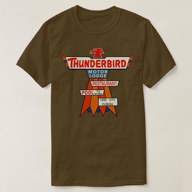 Vintage Thunderbird Motel-skylt T Shirt (Design framsida)