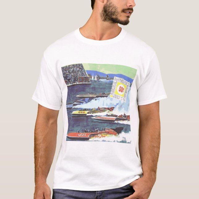 Vintage Thunderboat-Tävla T Shirt (Framsida)