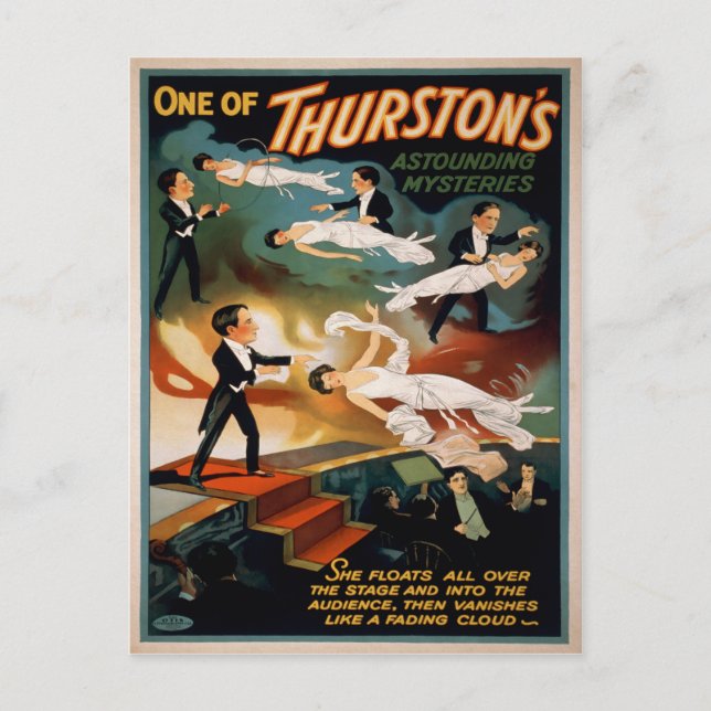 Vintage Thurston Magic Poster Vykort (Framsida)