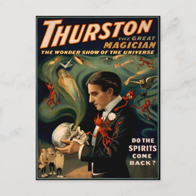 Vintage Thurston Magician Poster Vykort (Framsida)