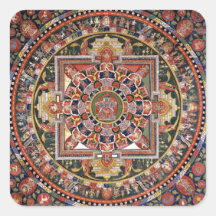 Vintage Tibetansk Tantric Buddhism Mandala