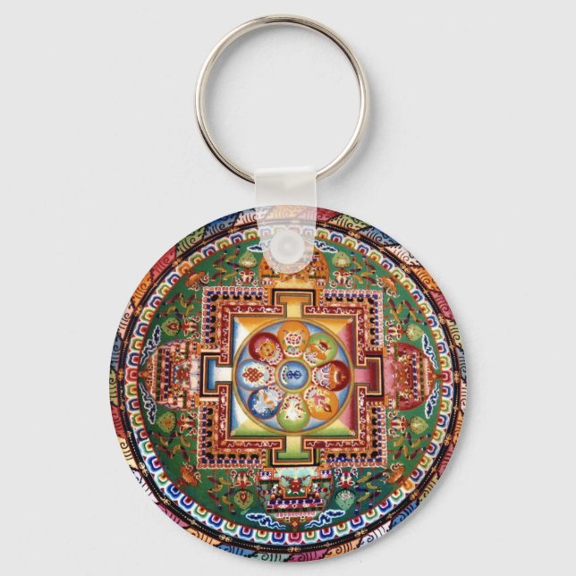 Vintage Tibetansk Tantric Buddhism Mandala Nyckelring (Framsida)