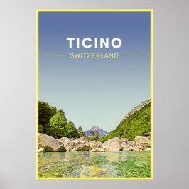 Vintage Ticino Schweiz Travel Poster