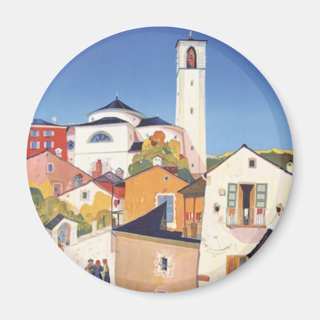 Vintage Ticino Tessin Canton Schweiz Magnet (Framsidan)