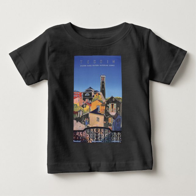 Vintage Ticino Tessin Canton Schweiz Tee (Framsida)