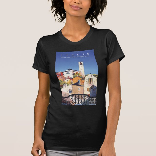Vintage Ticino Tessin Canton Schweiz Tee Shirt (Framsida)