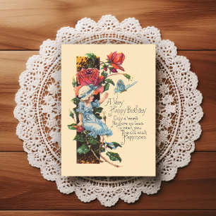 Vintage Tidigt 1900-Tal Födelsedagsgratulations Po Vykort
