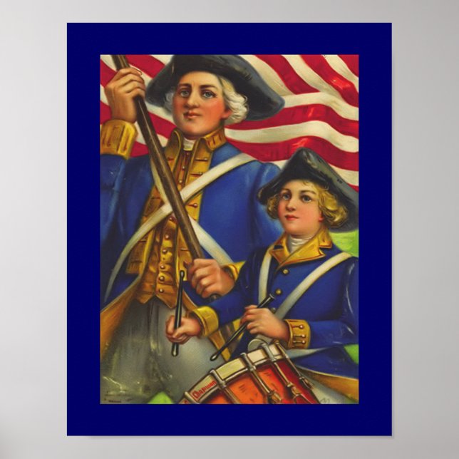Vintage Tidigt American Soldiers Art Poster (Framsidan)