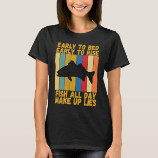 Vintage Tidigt Bed Tidigt Stigning Funny Striper F T Shirt