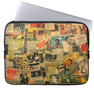 Vintage Tidningscollage Laptopfodral Laptop Fodral