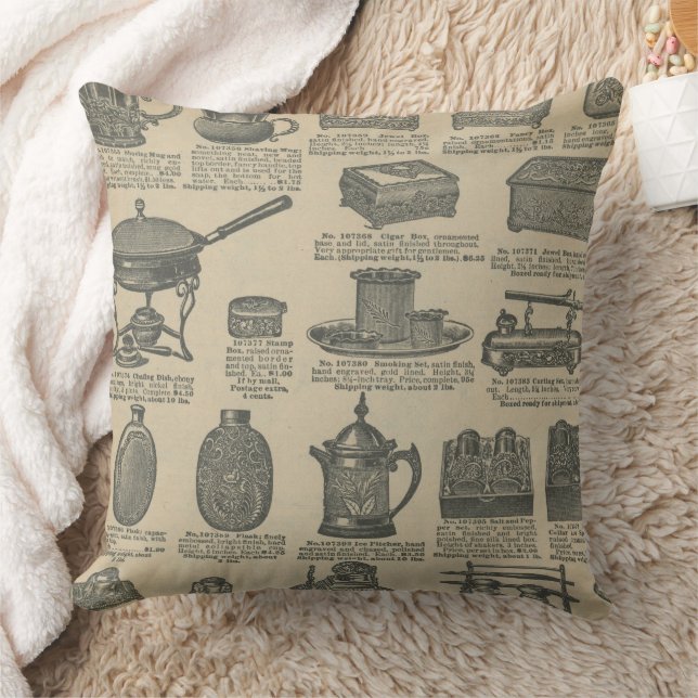 Vintage tidningsdesign kudde (Filt)