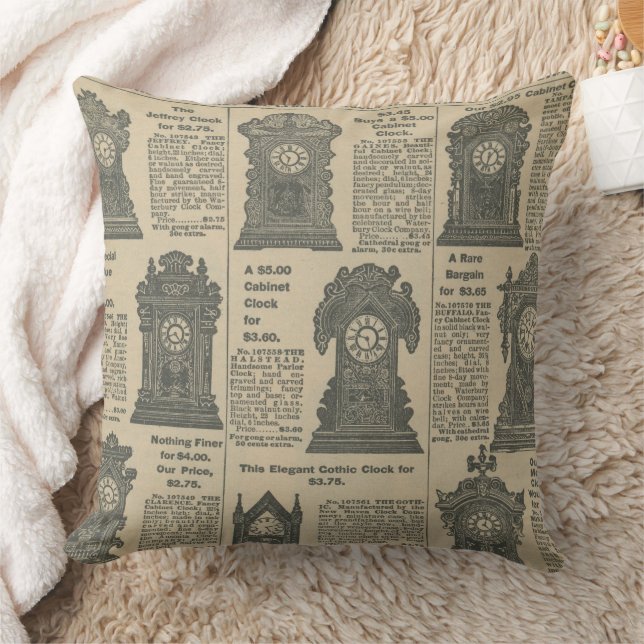 Vintage tidningsdesign kudde (Filt)