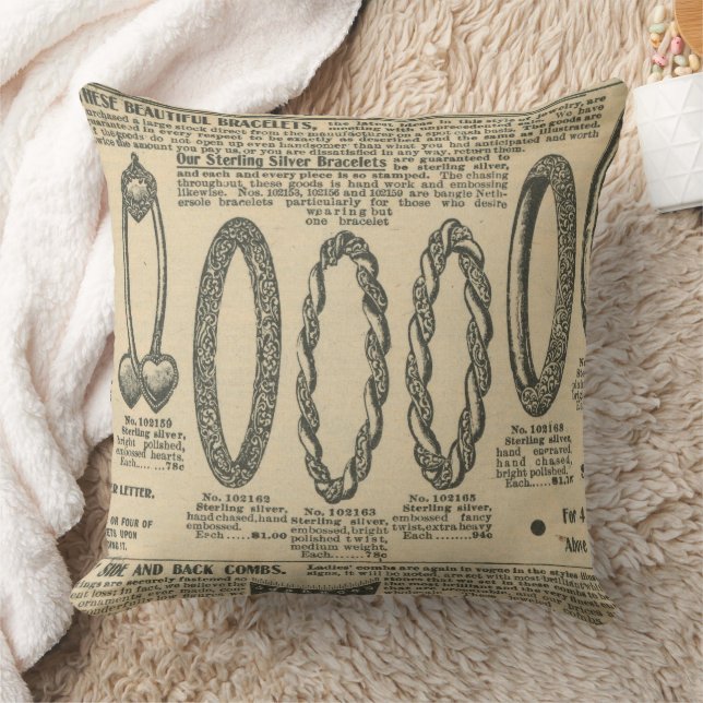 Vintage tidningsdesign kudde (Filt)