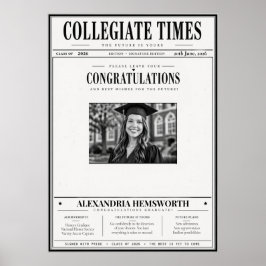 Vintage Tidningsexamen Autograf Affisch