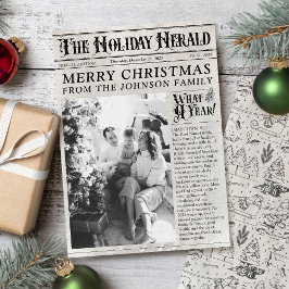 Vintage Tidningsfoto Årsöversikt Jul Julkort
