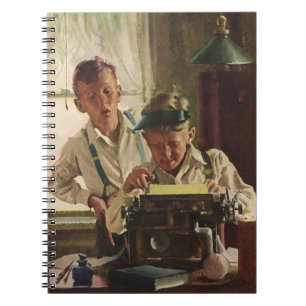Vintage tidningsjournalister, författarskrivmaskin anteckningsbok