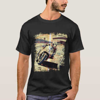 Vintage Tidningsmotorcykelracing T Shirt