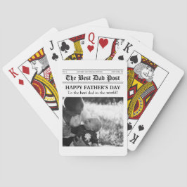 Vintage Tidningsstil Fars Dag Casinokort