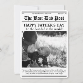 Vintage Tidningsstil Fars Dag Rundad Kort