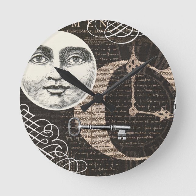 Vintage-tidsarbete..väggklocka Rund Klocka (Framsida)