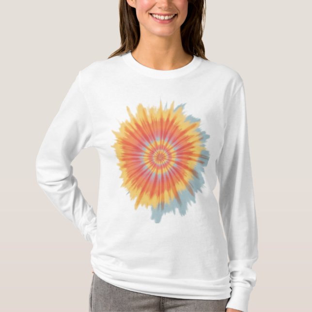 Vintage Tie Dye Spiral T Shirt (Framsida)