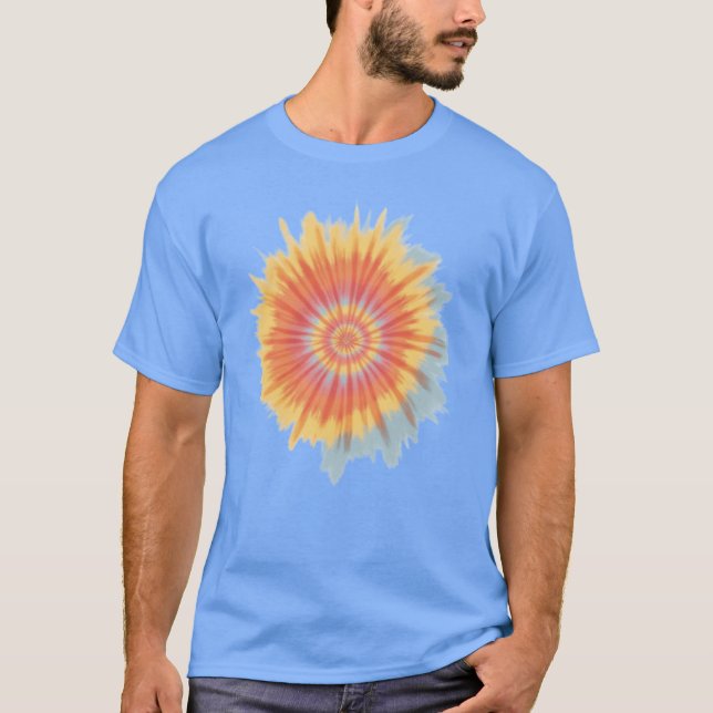 Vintage Tie Dye Spiral T Shirt (Framsida)