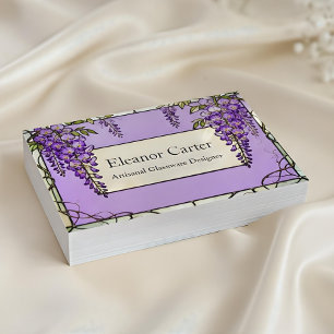 Vintage Tiffany-stil Wisteria Glasmosaik Visitkort
