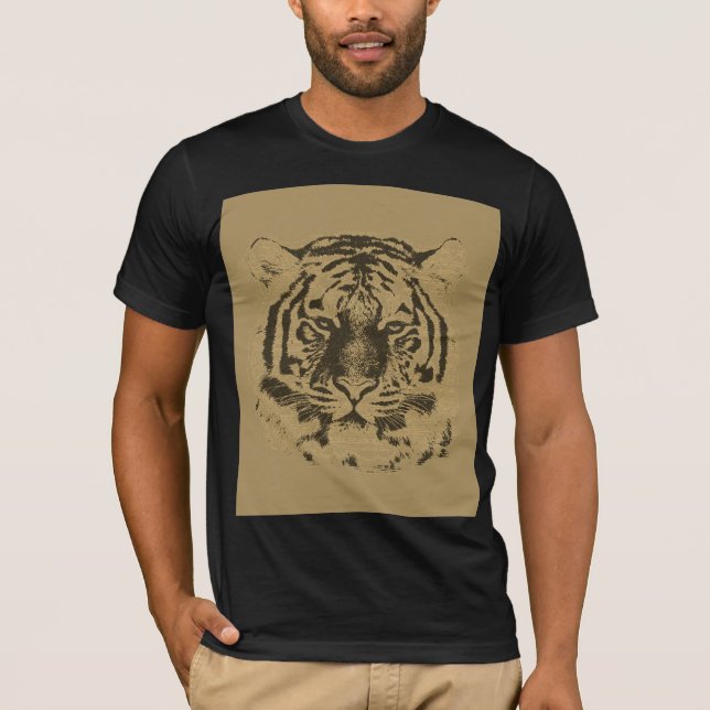 Vintage Tiger Ansikte T-shirt (Framsida)