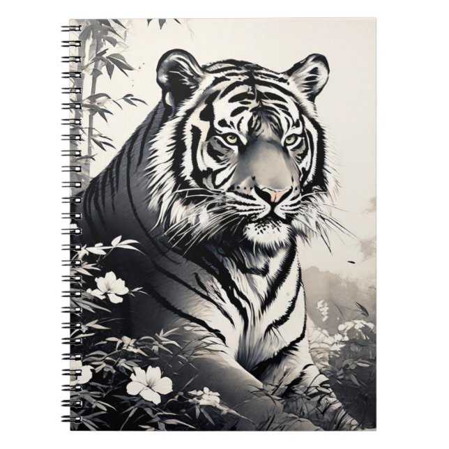 Vintage Tiger Anteckningsbok Journal (Framsidan)