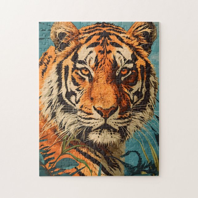 Vintage Tiger: Majestic Nostalgia Pussel (Vertikal)
