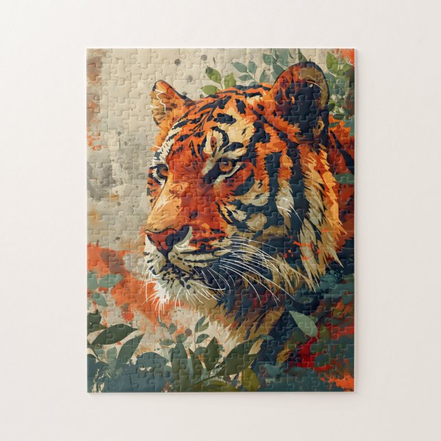 Vintage Tiger: Majestic Nostalgia Pussel (Vertikal)