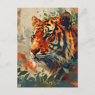 Vintage Tiger: Majestic Nostalgia Vykort