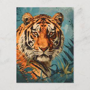 Vintage Tiger: Majestic Nostalgia Vykort
