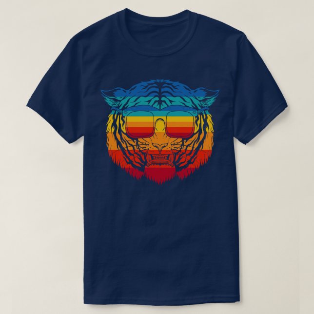 Vintage Tiger med glas T Shirt (Design framsida)