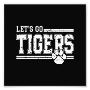 Vintage Tigers School Sports Namn Retro Fototryck