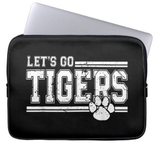 Vintage Tigers School Sports Namn Retro Laptop Fodral