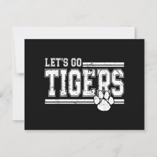 Vintage Tigers School Sports Namn Retro Vykort