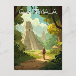 Vintage Tikal Guatemala Travel Vykort