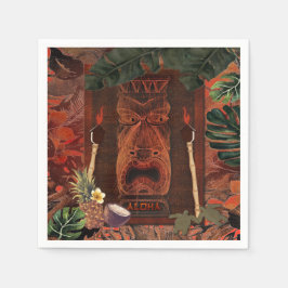 Vintage Tiki Aloha Hawaiiansk Luau Födelsedagsfest Pappersservett