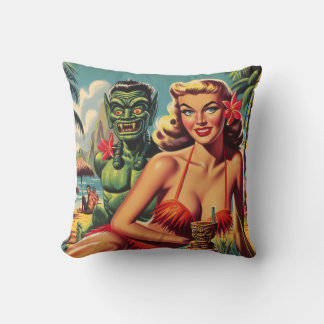 Vintage Tiki Pin Up Kudde