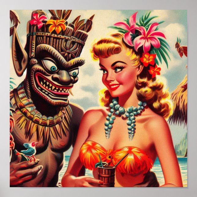 Vintage Tiki Pin-up Poster (Framsidan)