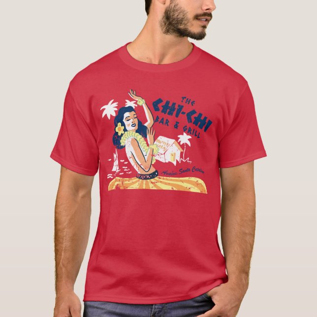 Vintage Tiki Pub Chi Chi Chi T Shirt (Framsida)