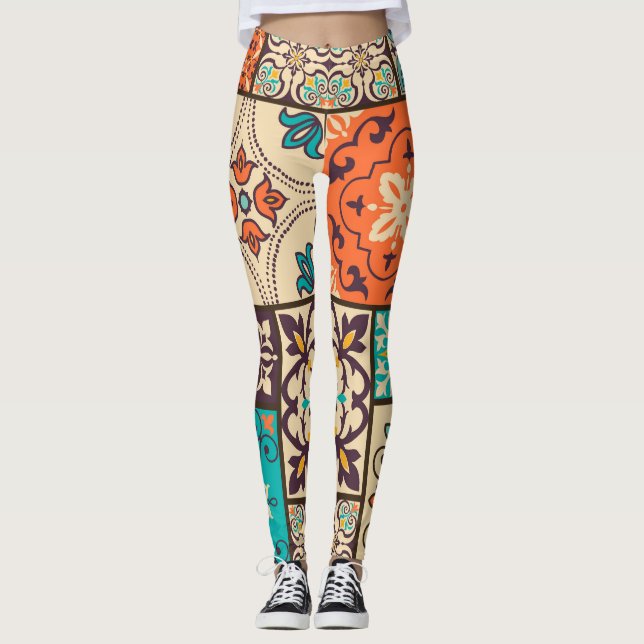 Vintage Tile. Leggings (Framsida)