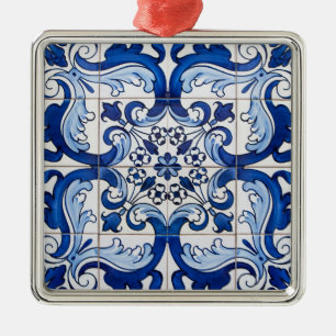 Vintage Tile Mönster Julgransprydnad Metall