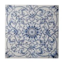 Vintage Tile Victorian Transferware i Delft Färg